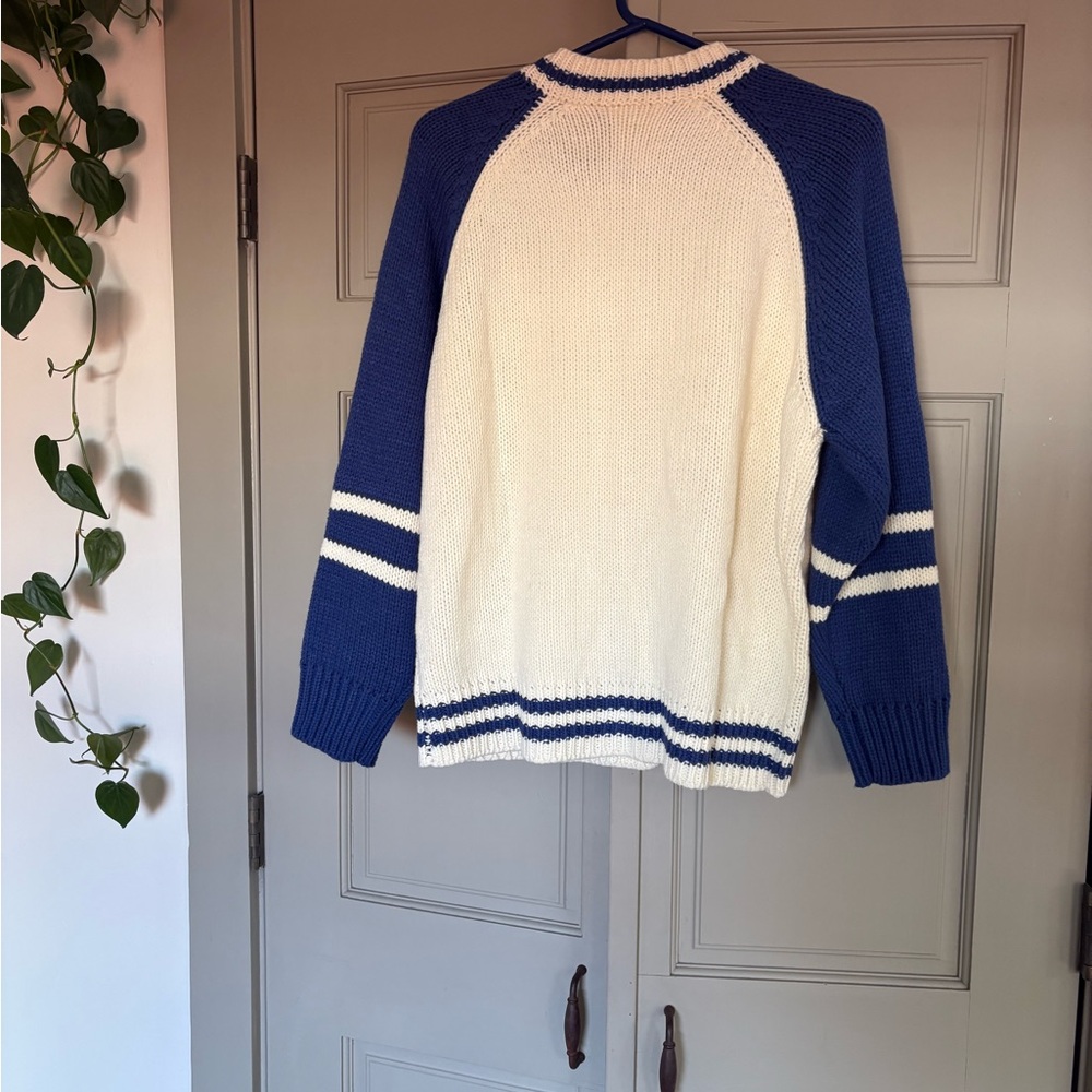 Le Lis Navy and Cream Knit Cardigan - Picture 4 of 4
